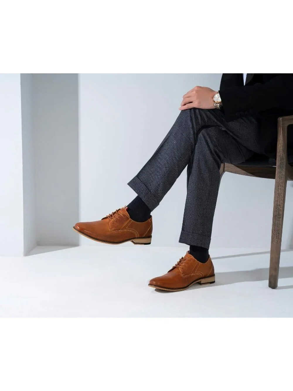 Men's Brown Suede Wingtip Lace Up Formal Business Derby Brogue Oxfords Shoes